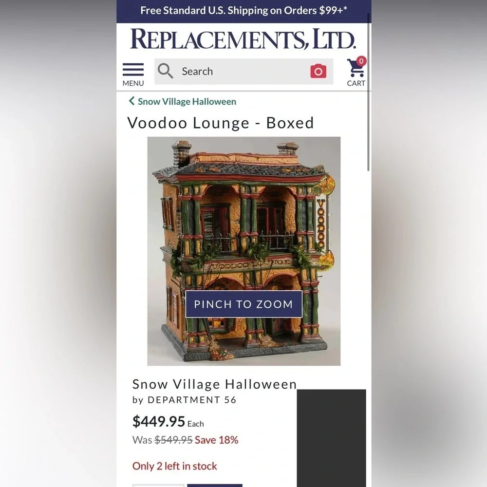 Department 56 Voodoo Lounge with Green Lights